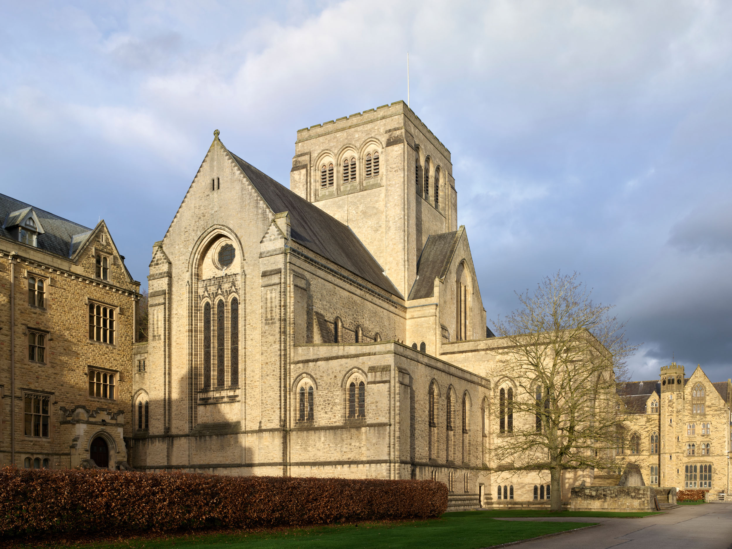 Ampleforth Abbey in North Yorkshire, seen from the terrace