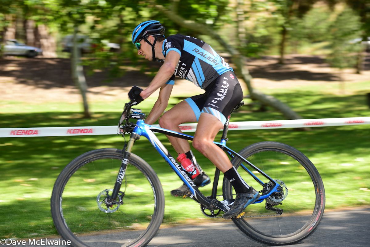 Kerry Werner (Raleigh Clement) with two laps to go