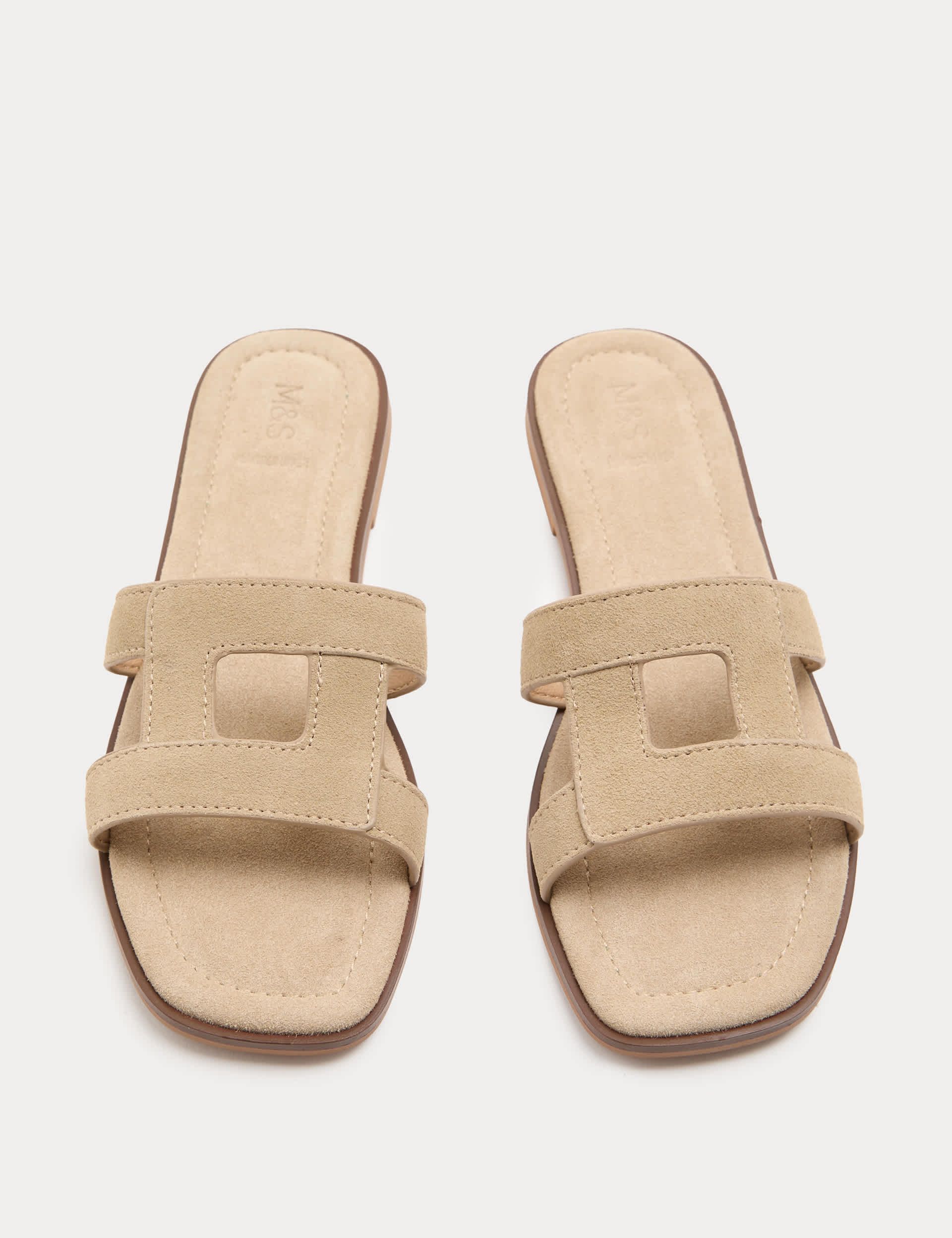 Suede Flat Mule Sandals