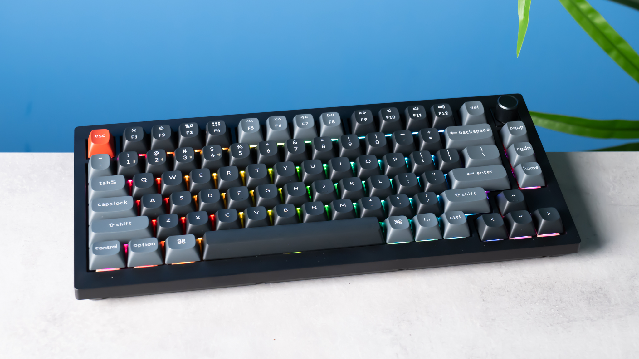 A black Keychron V1 Ultra 8K mechanical keyboard