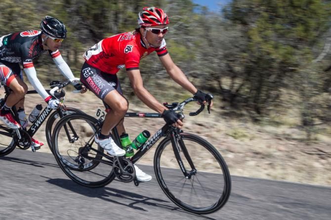 Janier Acevedo (Jamis-Hagens Berman) takes a good line on the descent.