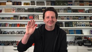 JHS Pedals Reverb Shop: Josh Scott waves hello to the camera.