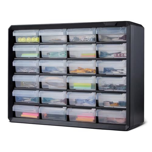 24-Drawer Plastic Storage Organizer