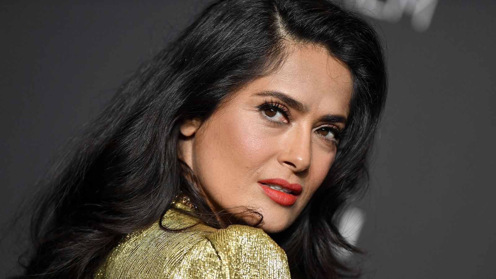 Salma Hayek Looked Super Hot in a Leopard-Print Suit | Marie Claire