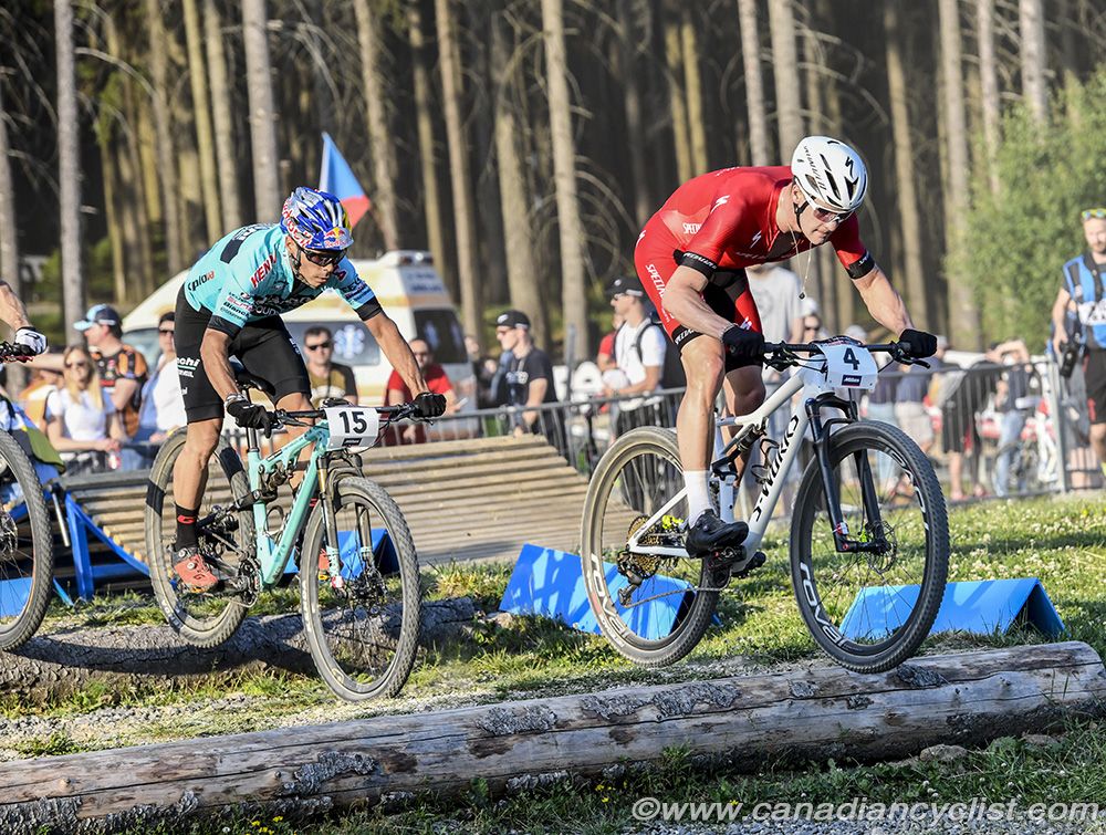 Sam Gaze (Specialized Racing) with Marco Aurelio Fontana (Bianchi Countervail)