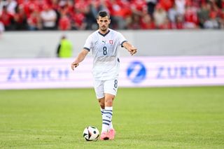 Remo Freuler of Switzerland controls the Ball during the International Friendly match between Switzerland and Estonia at Swissporarena on June 4, 2024 in Lucerne, Switzerland. (Photo by Harry Langer/DeFodi Images via Getty Images)