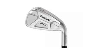 The sleek Cleveland Launcher UHX Irons showing off their stainless steel clubhead design