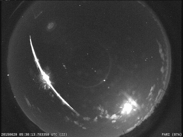 Space Junk Re-entry &#039;Meteor&#039; on June 29, 2015