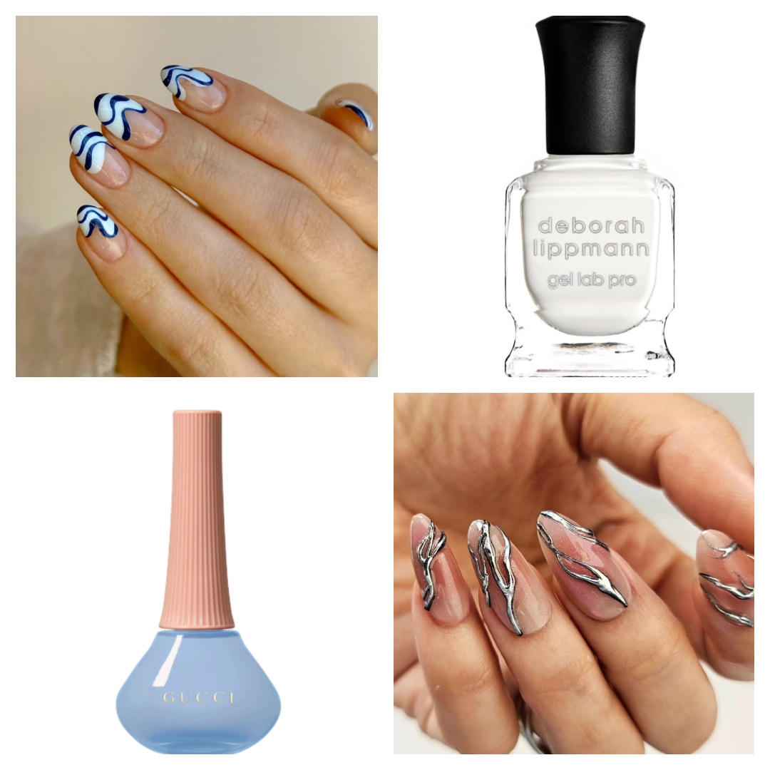 collage of nail looks of the week