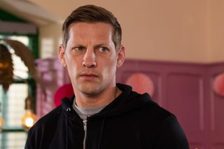 John Paul McQueen is wracked with guilt in Hollyoaks on Channel 4.