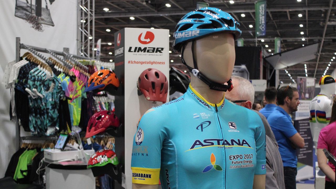 The Limar Ultralight+ helmet is worn by the Astana team