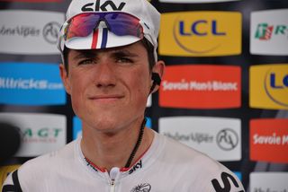 Stage one winner Peter Kennaugh in the mix zone