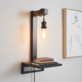 Fulton Plug in Wall Light With Shelf