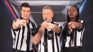 Gladiators referees Mark Clattenburg, Sonia Mkoloma and Lee Phillips