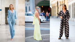 street style influencers wearing jumpsuits for what to wear to a wedding