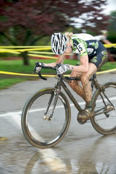 Elizabeth Frye (Boone Velo) opens it it up on the asphalt.