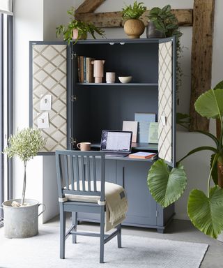 Blue study cupboard by The Dormy House