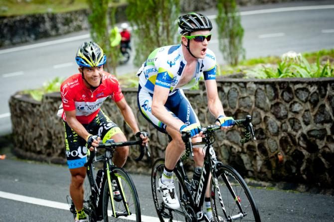 Pieter Weening (Orica-Greenedge) leads Juli&aacute;n Arredondo (Team Nippo &ndash; De Rosa)