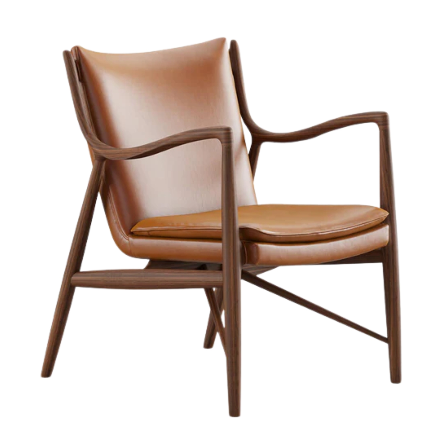 Finn Juhl, The 45 Chair in Walnut - Cognac leather