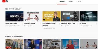 The DVR library on YouTube TV
