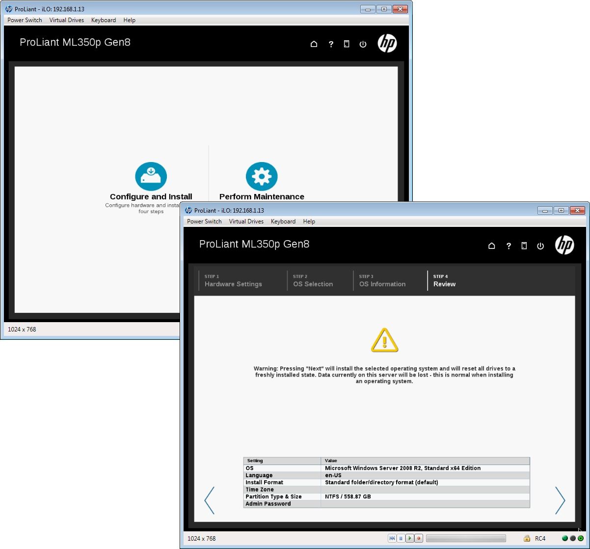 HP ML530p - Intelligent Provisioning