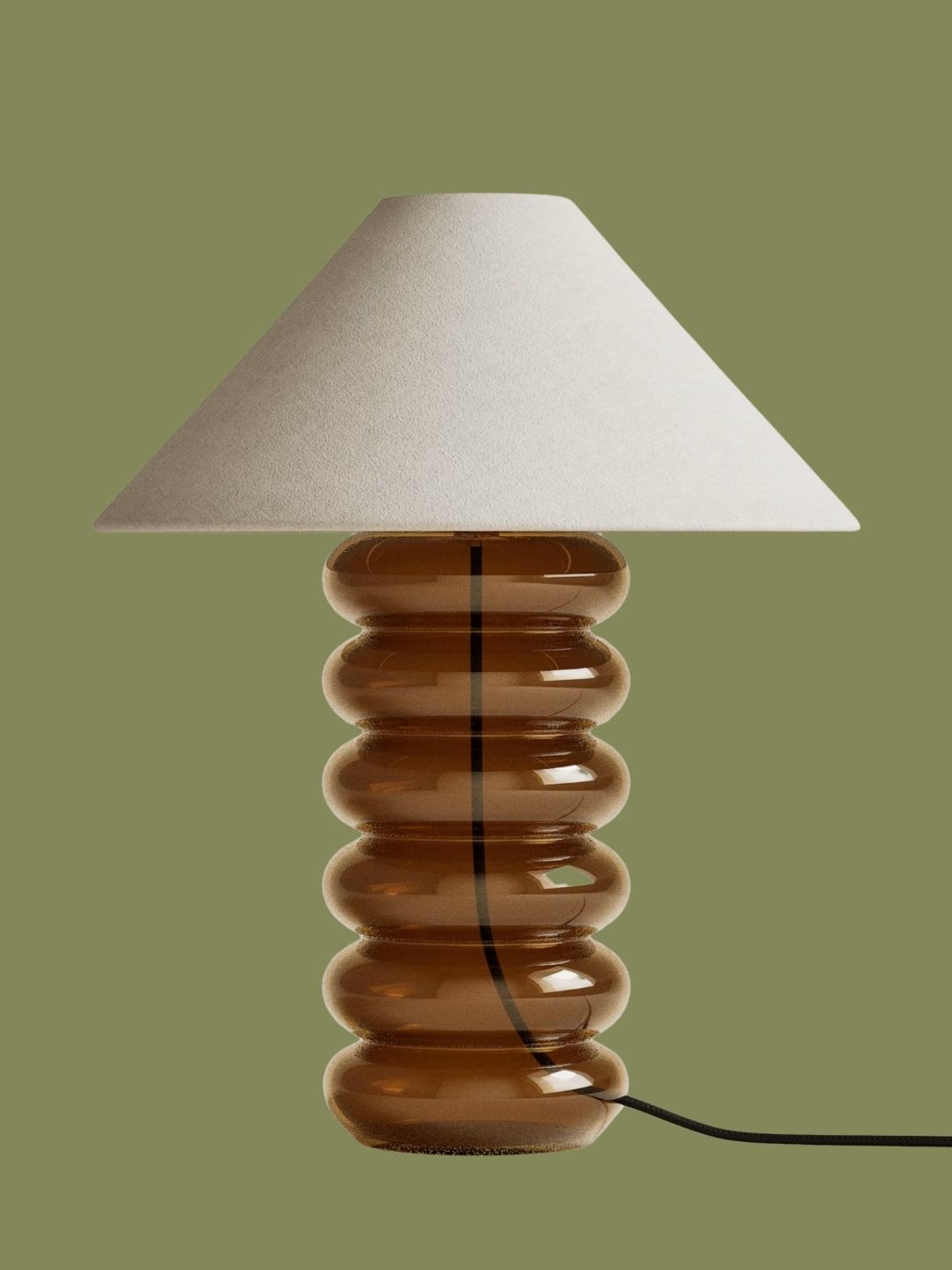 M&amp;amp;S, Glass Ribbed Table Lamp