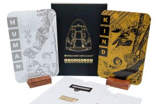 Tristan Eaton's "Human Kind" box set includes replicas of the street artist's metal panels that launched on SpaceX's Crew Dragon DM-2 mission to the International Space Station in May 2020.