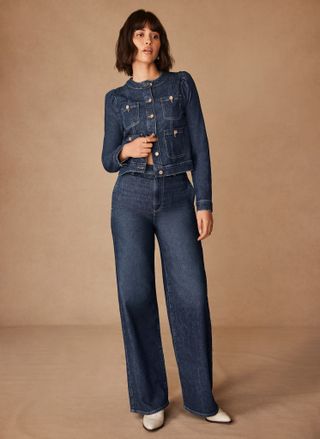 Indigo Wash Wide Jeans