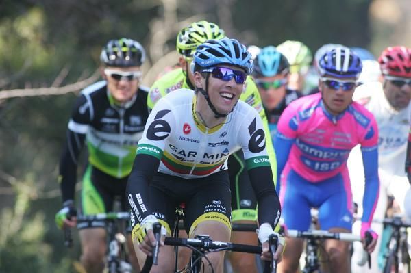 Happy days for Garmin-Barracuda's Ramunas Navardauskas, the Lithuanian champion