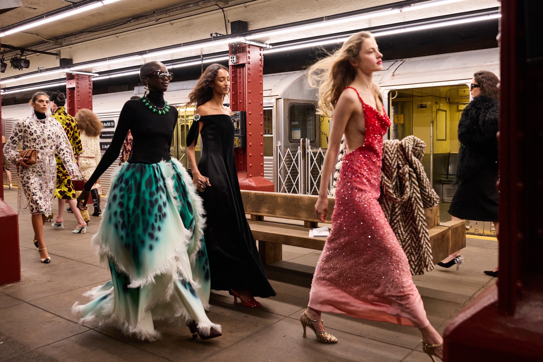 Chanel Metiers D’Art 2026 runway show by Matthieu Blazy in New York subway