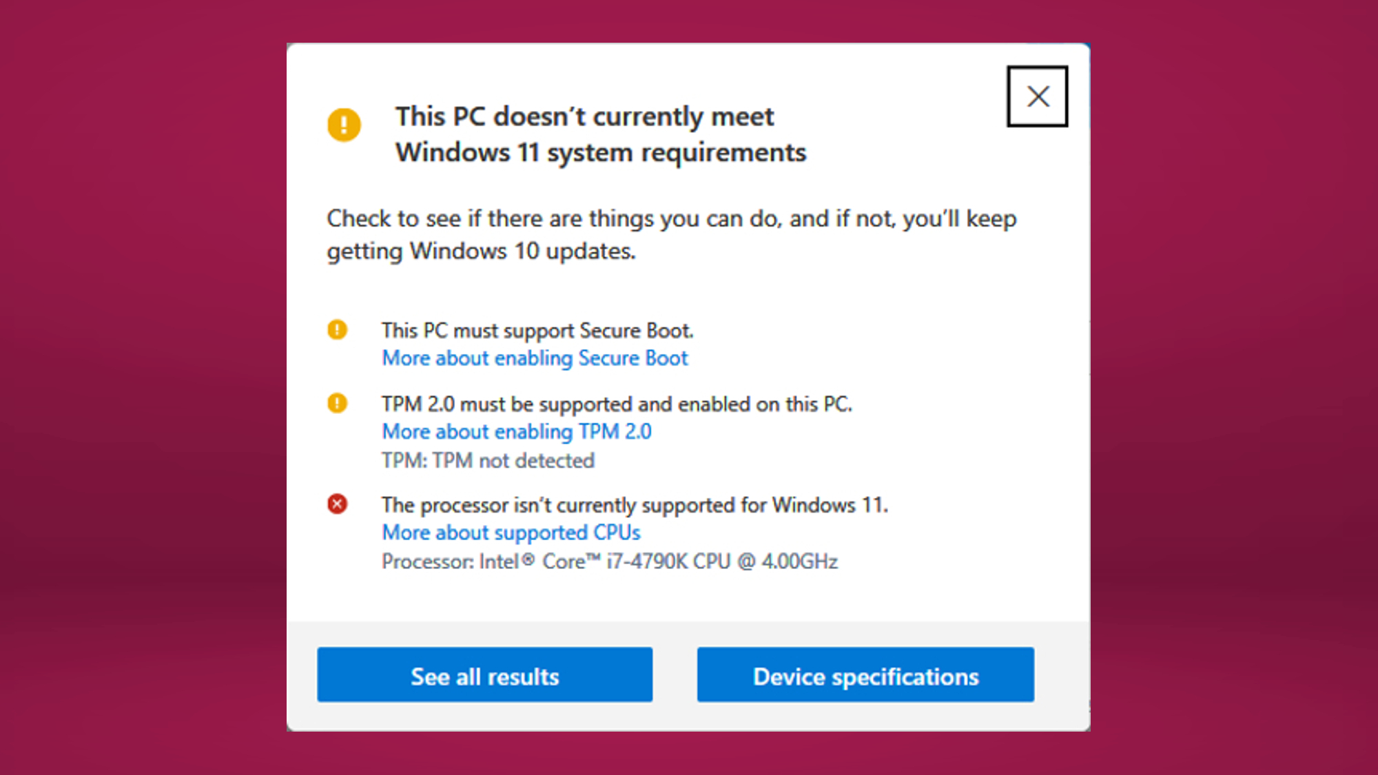 Update to Windows 11 without meeting requirements