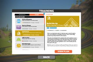 Image shows the Build me up plan that's the best Zwift training plan for beginners.