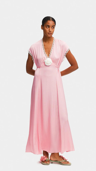 The Genus Rosa Satin Dress in Pink