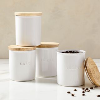 Four ceramic canisters
