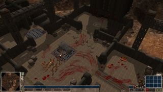 A screenshot showing a bloody battlefield in Sudden Quake