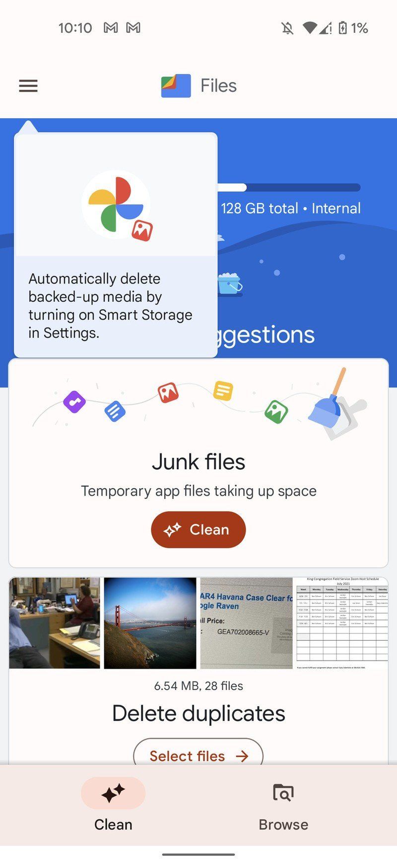Files By Google Smart Storage