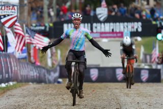 Jack Spranger takes the win in the men's under-23 race at the 2023 USA Cycling Cyclocross National Championships
