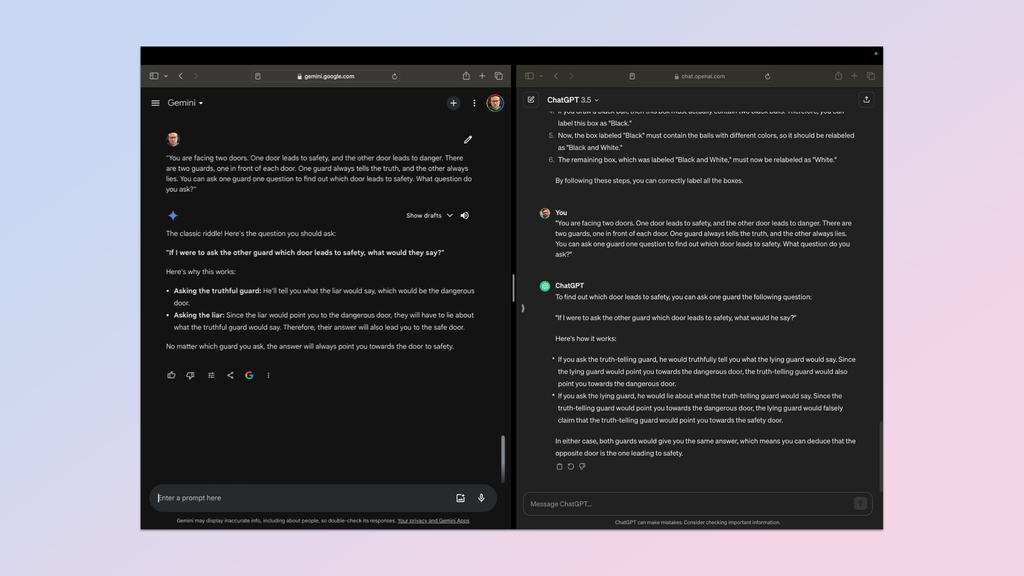 Google Gemini Vs Openai Chatgpt Which Ai Wins Tom S Guide Google Gemini Vs Openai Chatgpt Which Ai Wins Tom S Guide
