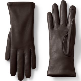 Lands' End, Ez Touch Screen Cashmere Lined Leather Gloves