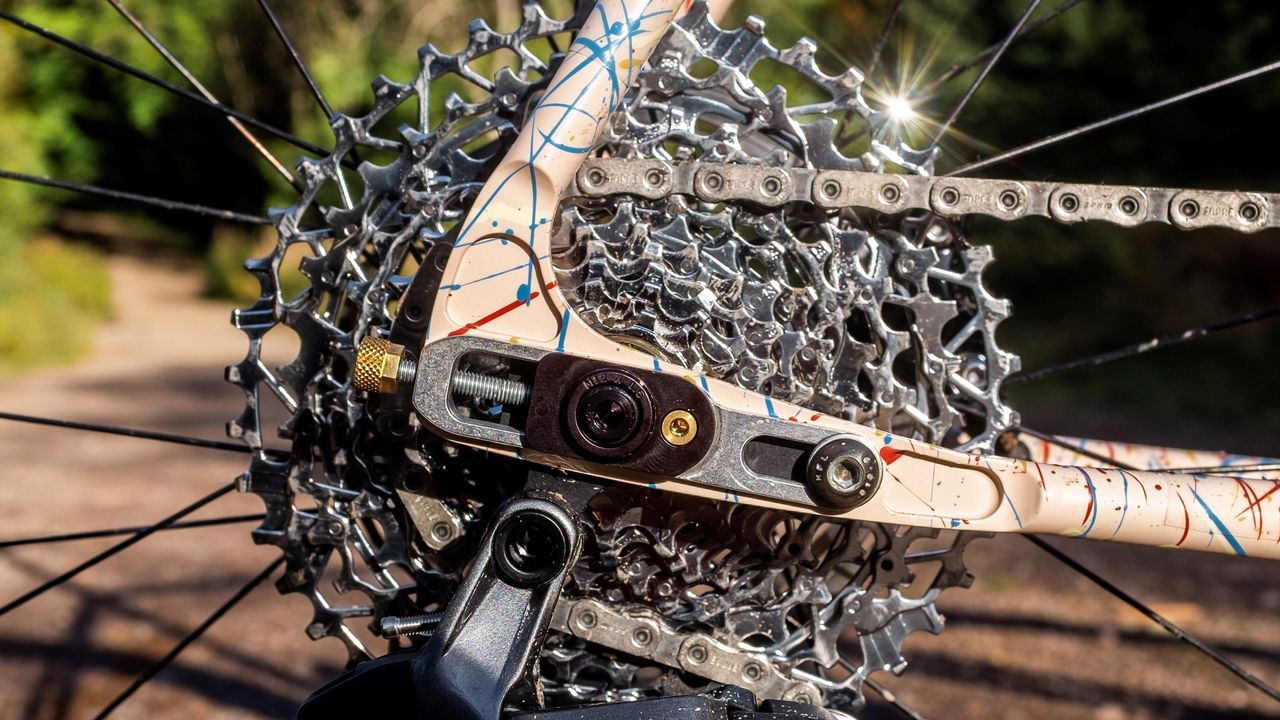 Detail shot of a custom bike