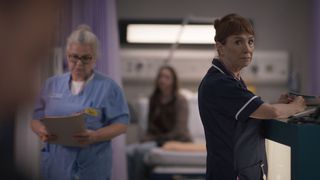 Siobhan keeps a close eye on PC Harry in Casualty this week.
