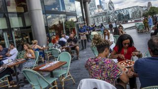Diners at Tavolino restaurant in London Bridge on the launch day of the Eat Out to Help Out scheme