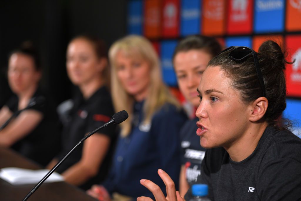 Chloe Hosking (Rally) - Athletes speak to the press at the Women's Tour Down Under
