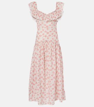 Eugene Floral Ruffled Cotton Midi Dress