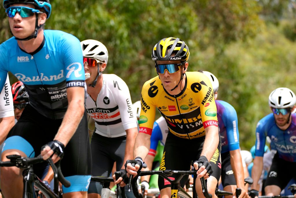 WOODSIDE AUSTRALIA JANUARY 28 Rohan Dennis of Australia and Team Vaw Villawood competes during the 2nd Santos Festival Of Cycling 2022 Mens Elite Stage 2 a 1129km stage from Mount Lofty to Onkaparinga Valley Road Woodside TourDownUnder on January 28 2022 in Woodside Australia Photo by Daniel KaliszGetty Images