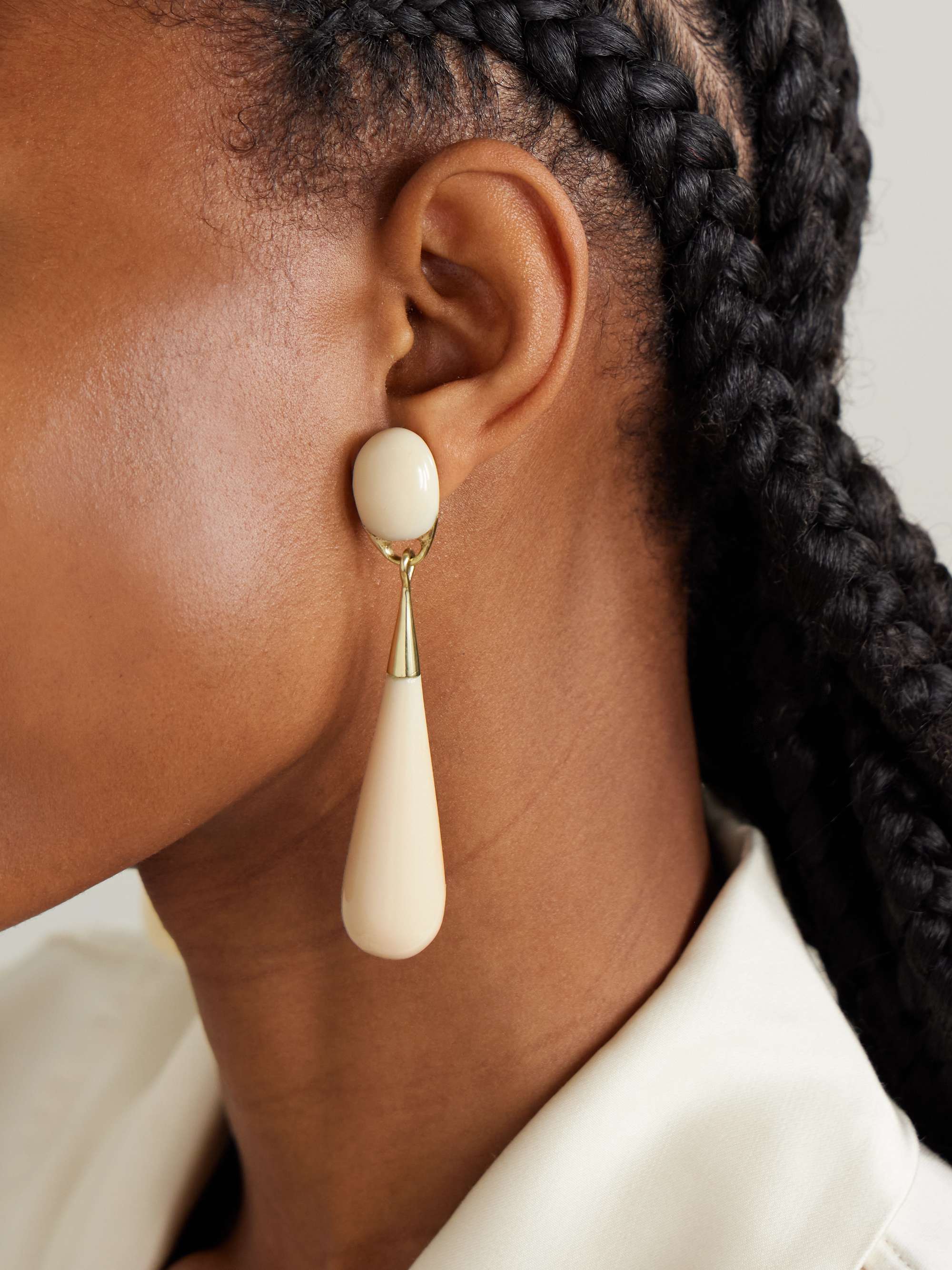 Dew Drop Large Gold-Tone Resin Earrings