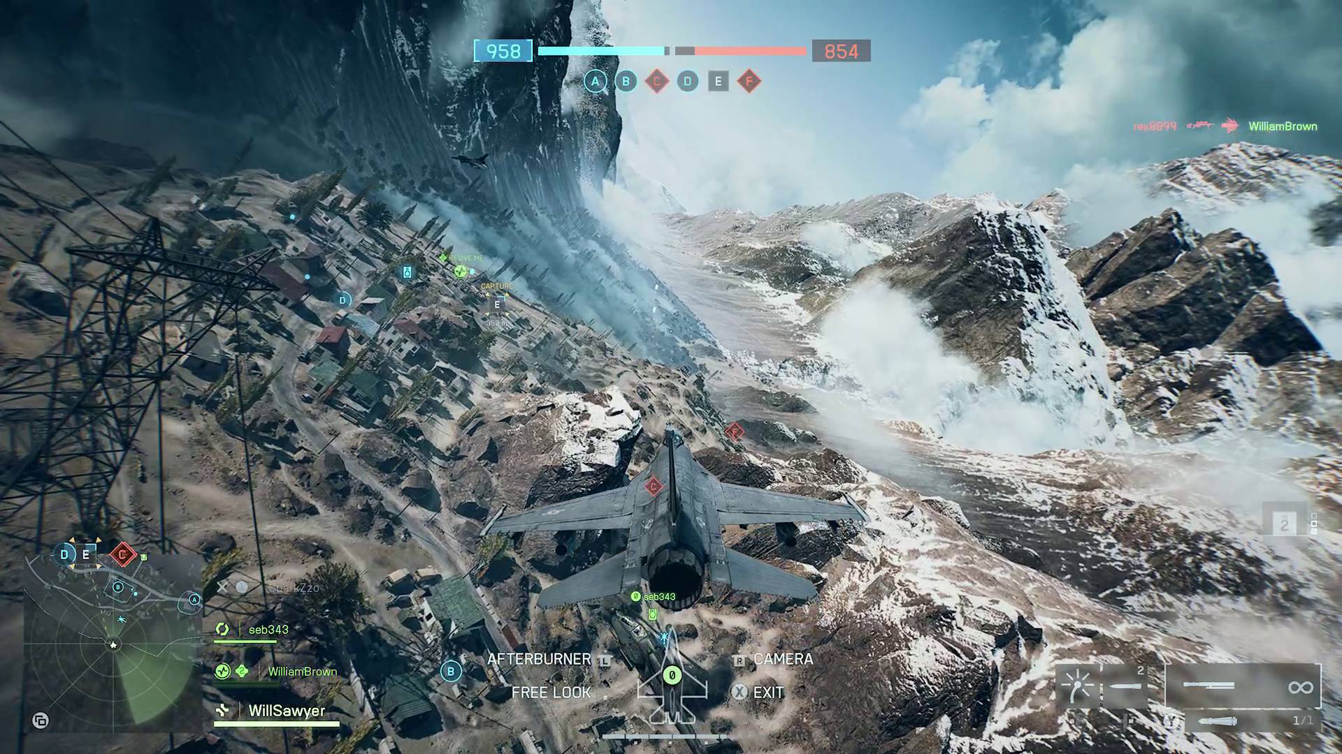 Battlefield 6 vehicles F-16 jet flying over Liberation Peak