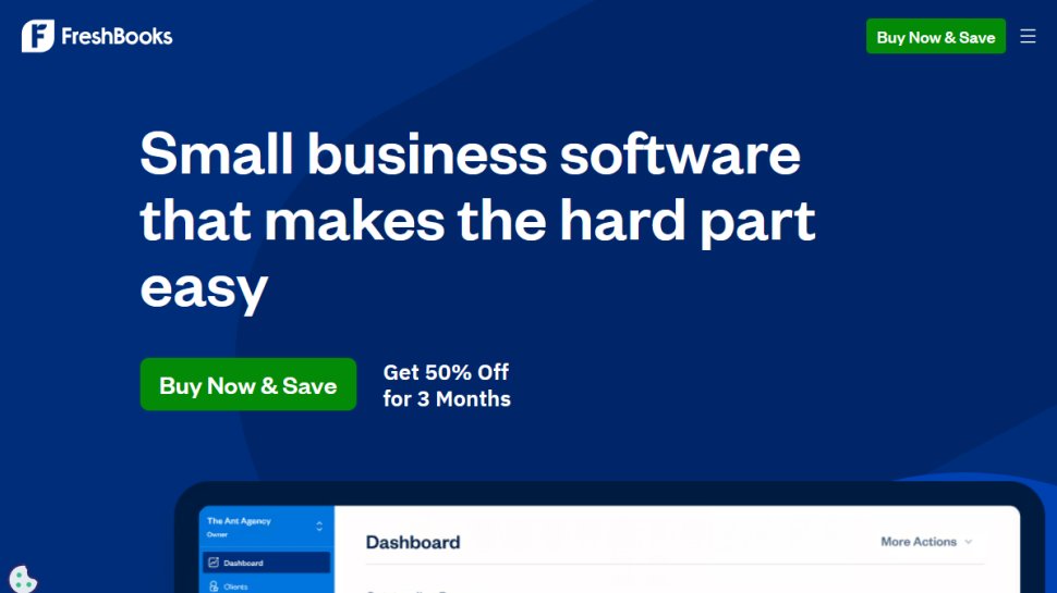FreshBooks website screenshot (February 2026).