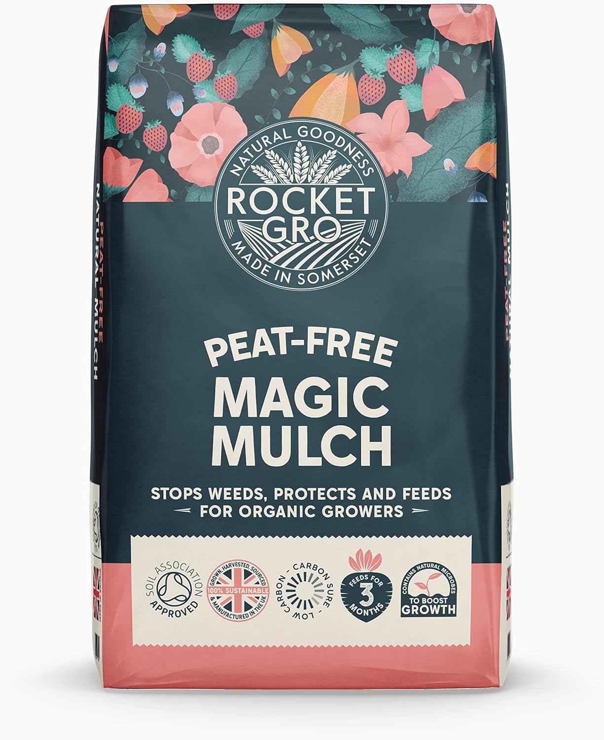 Rocketgro Organic Magic Mulch - 50l - Chemical-Free Natural Garden Mulch, Eco-Friendly Organic Fertilizer for Soil Enrichment, Enriched With N:p:k, Microbes &amp;amp; Nutrients