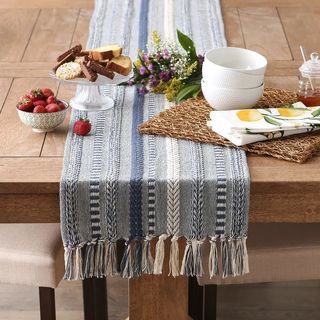 Elco Rectangle Striped Cotton Table Runner
